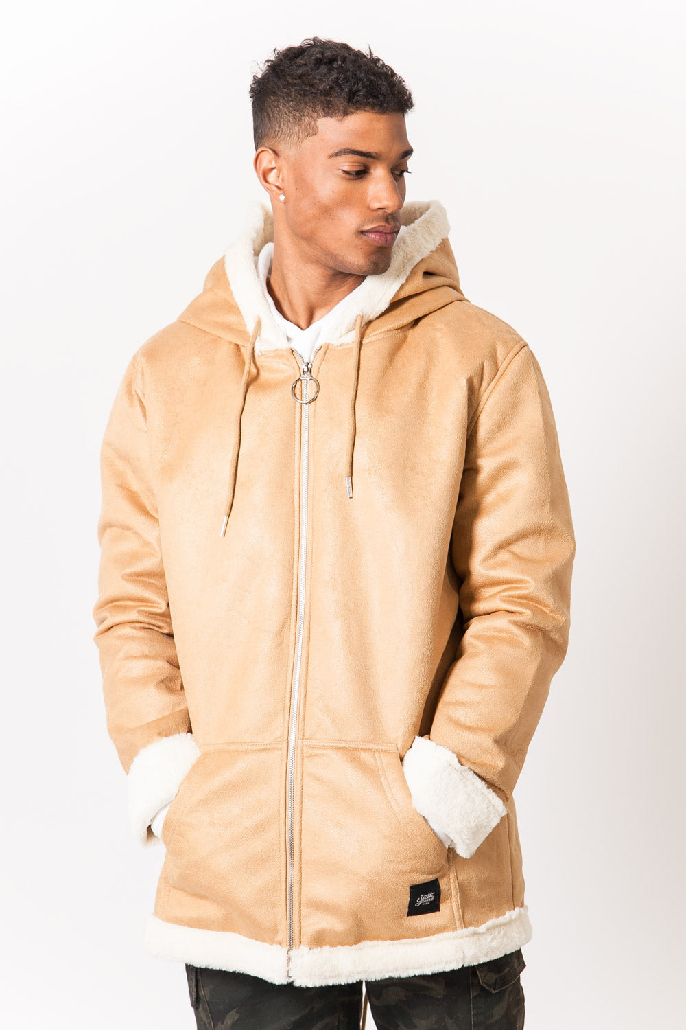 Sixth June - Manteau large peau doublé beige