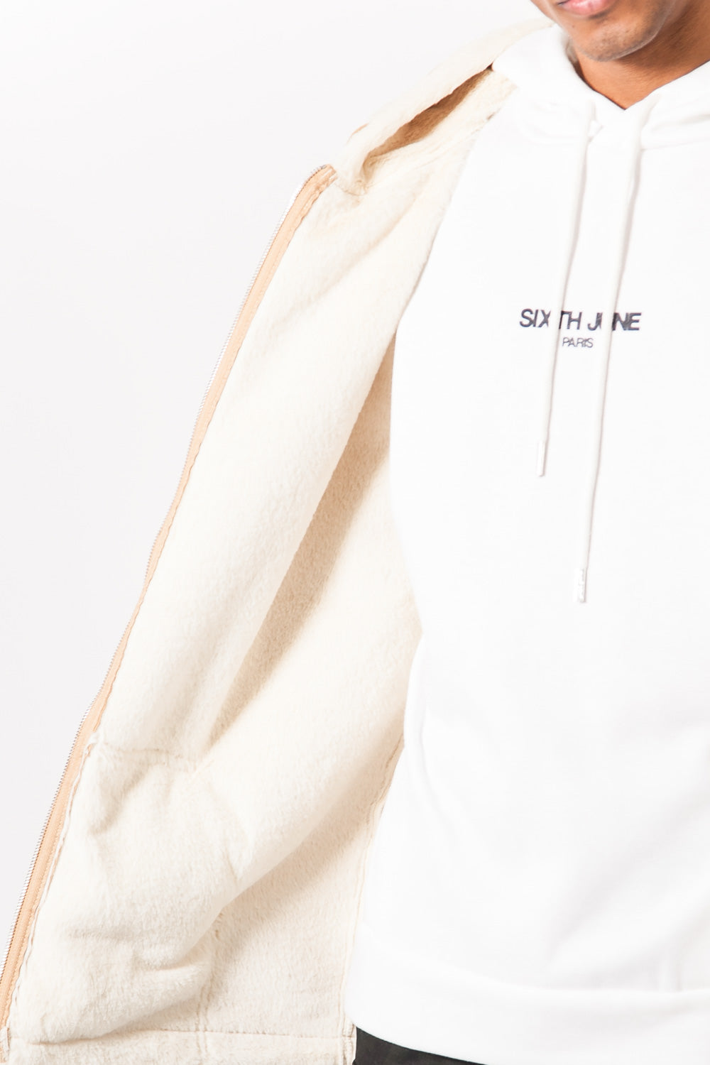 Sixth June - Manteau large peau doublé beige