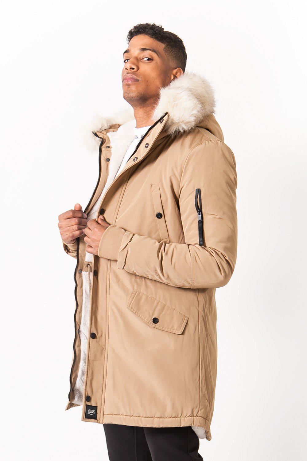 Sixth June - Parka nylon doublure fourrure beige