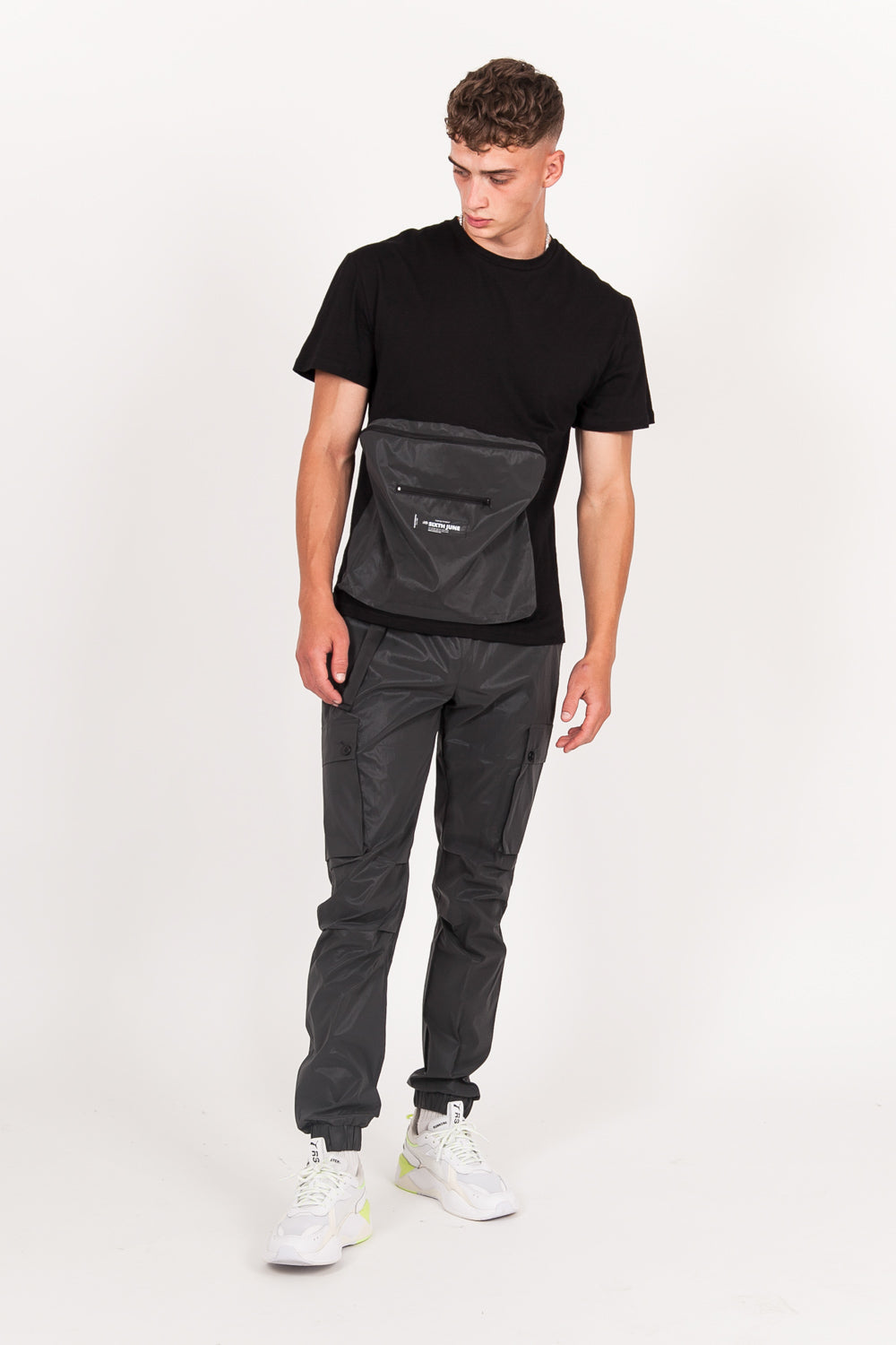 Sixth June - Pantalon cargo réfléchissant logo noir