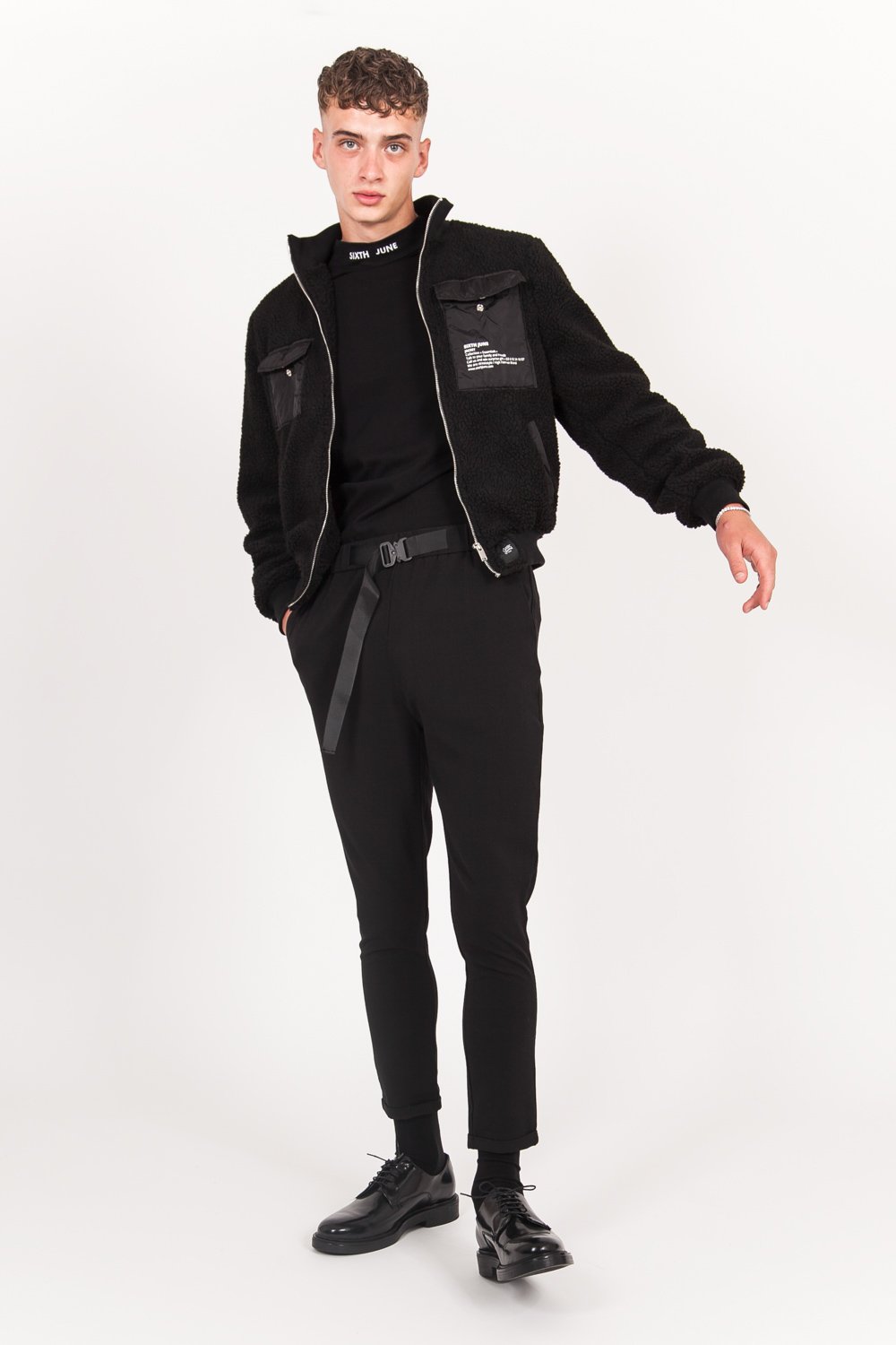 Sixth June - Pantalon toile ceinture 7/8 noir