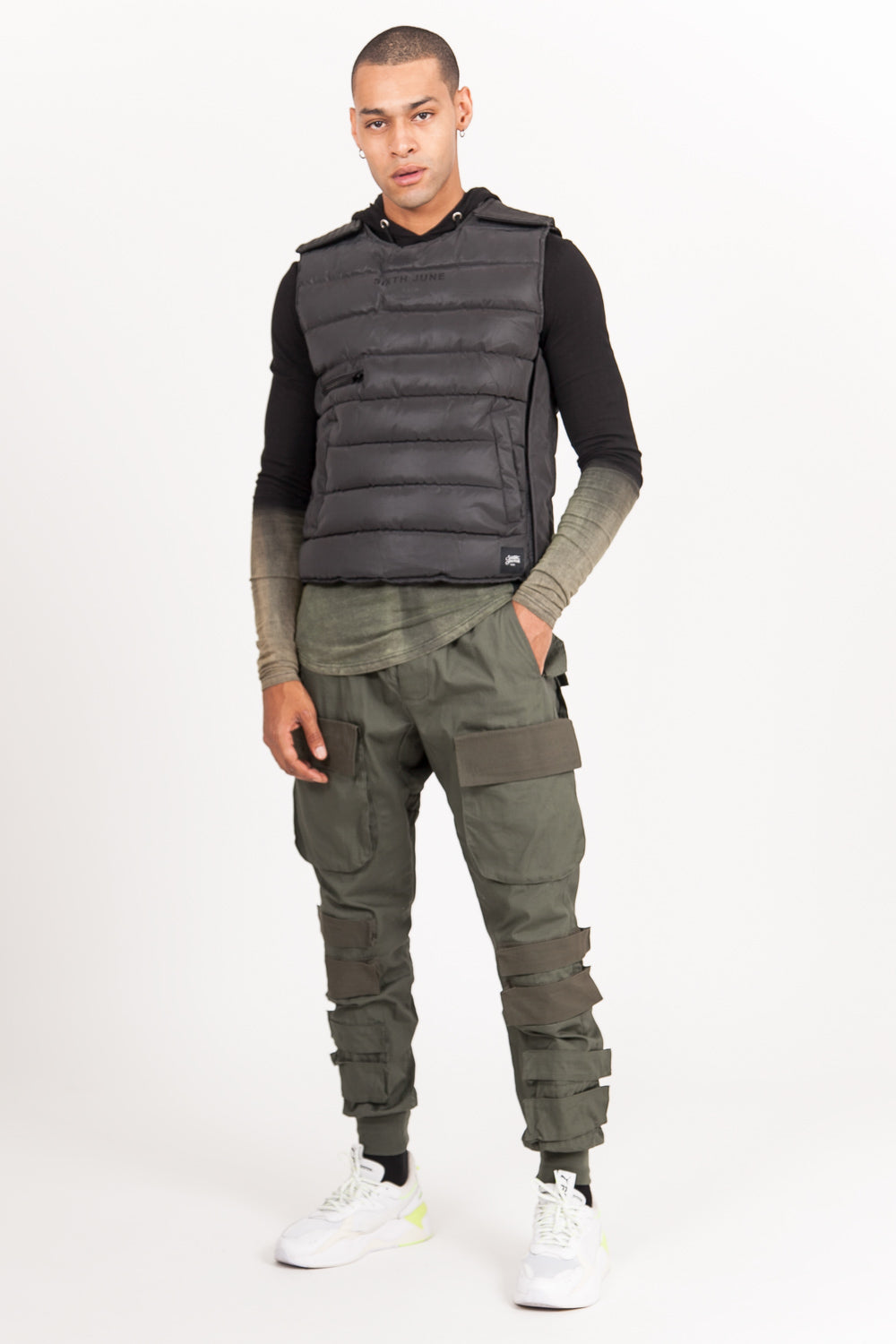 Sixth June - Veste réfléchissante matelassée sans manches logo noir