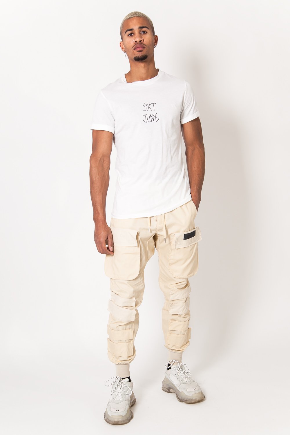 Sixth June - Pantalon cargo tactique large beige