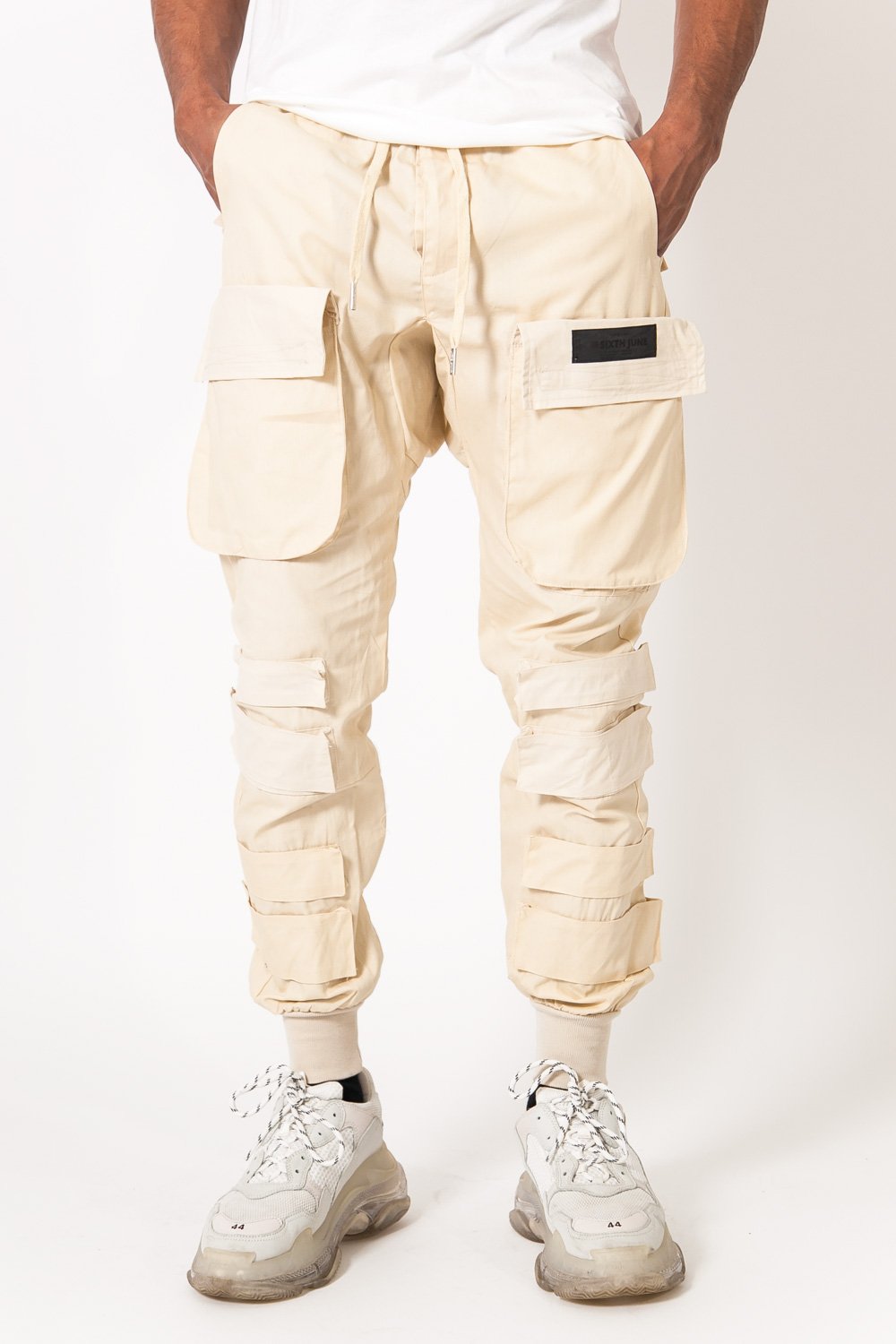 Sixth June - Pantalon cargo tactique large beige