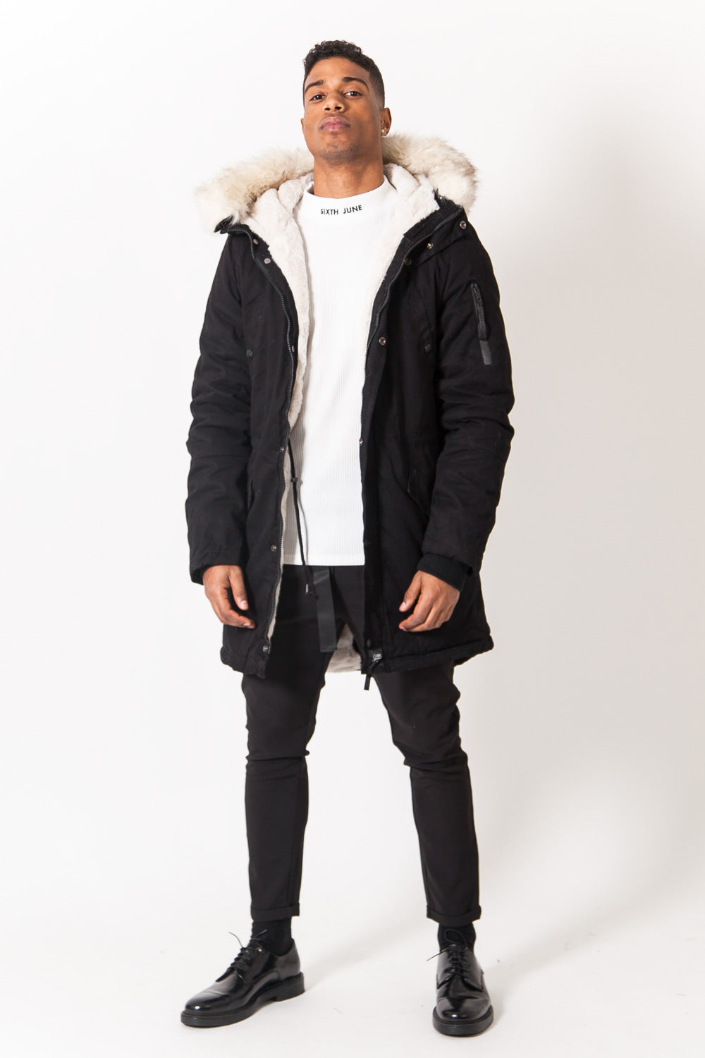 Sixth June - Parka doublure fourrure noir beige