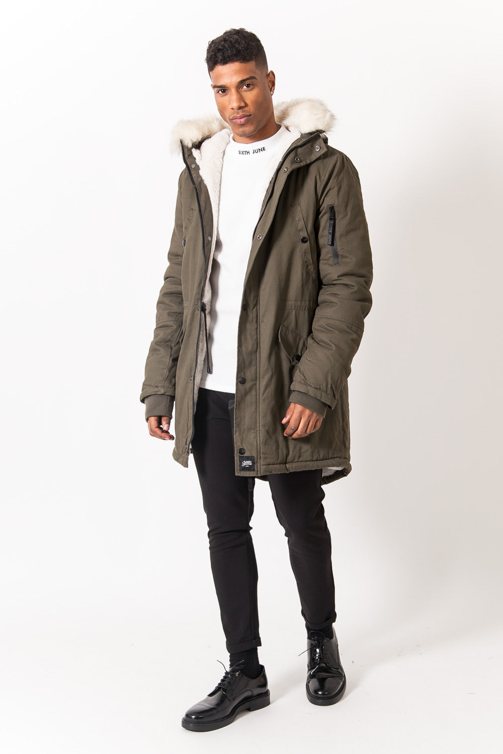 Sixth June - Parka doublure fourrure kaki beige