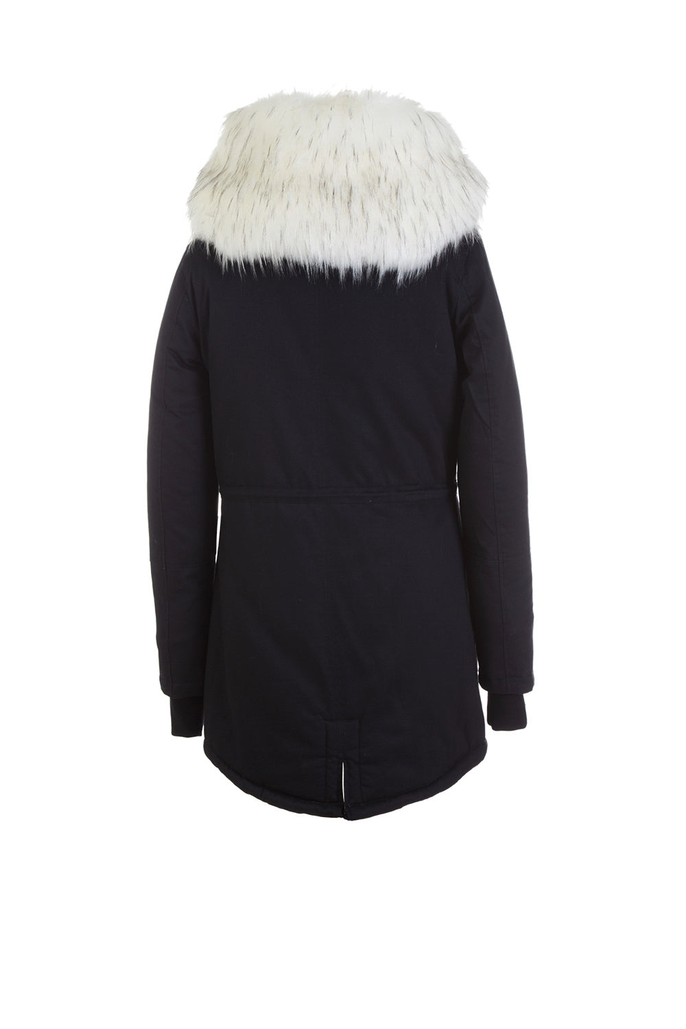 Sixth June - Parka capuche large fourrure noir blanc