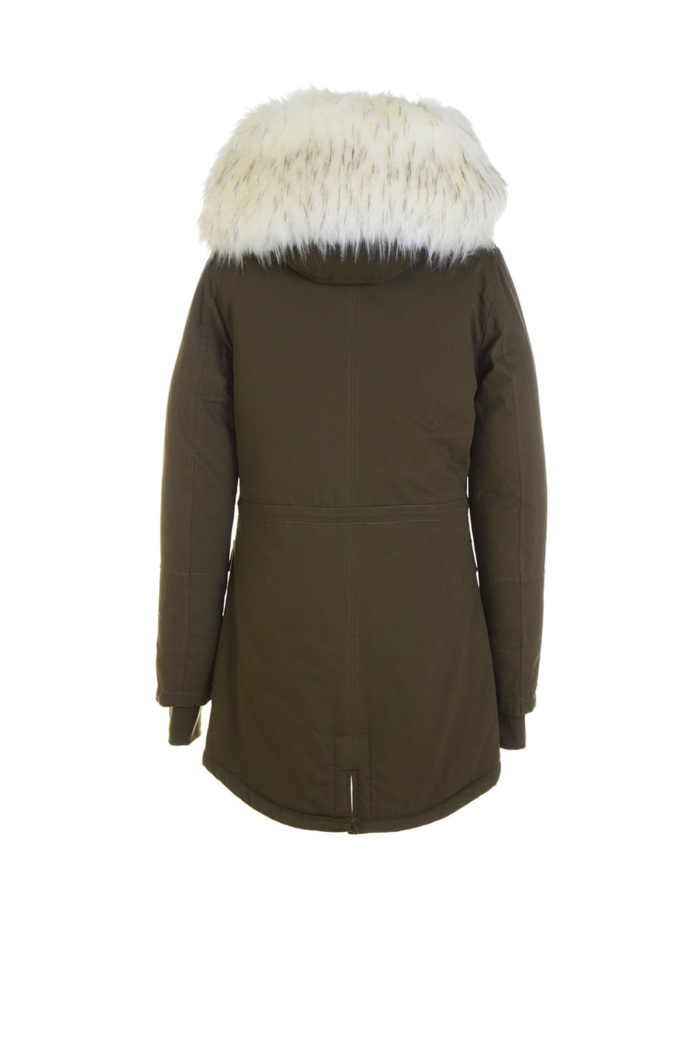 Sixth June - Parka capuche large fourrure kaki blanc
