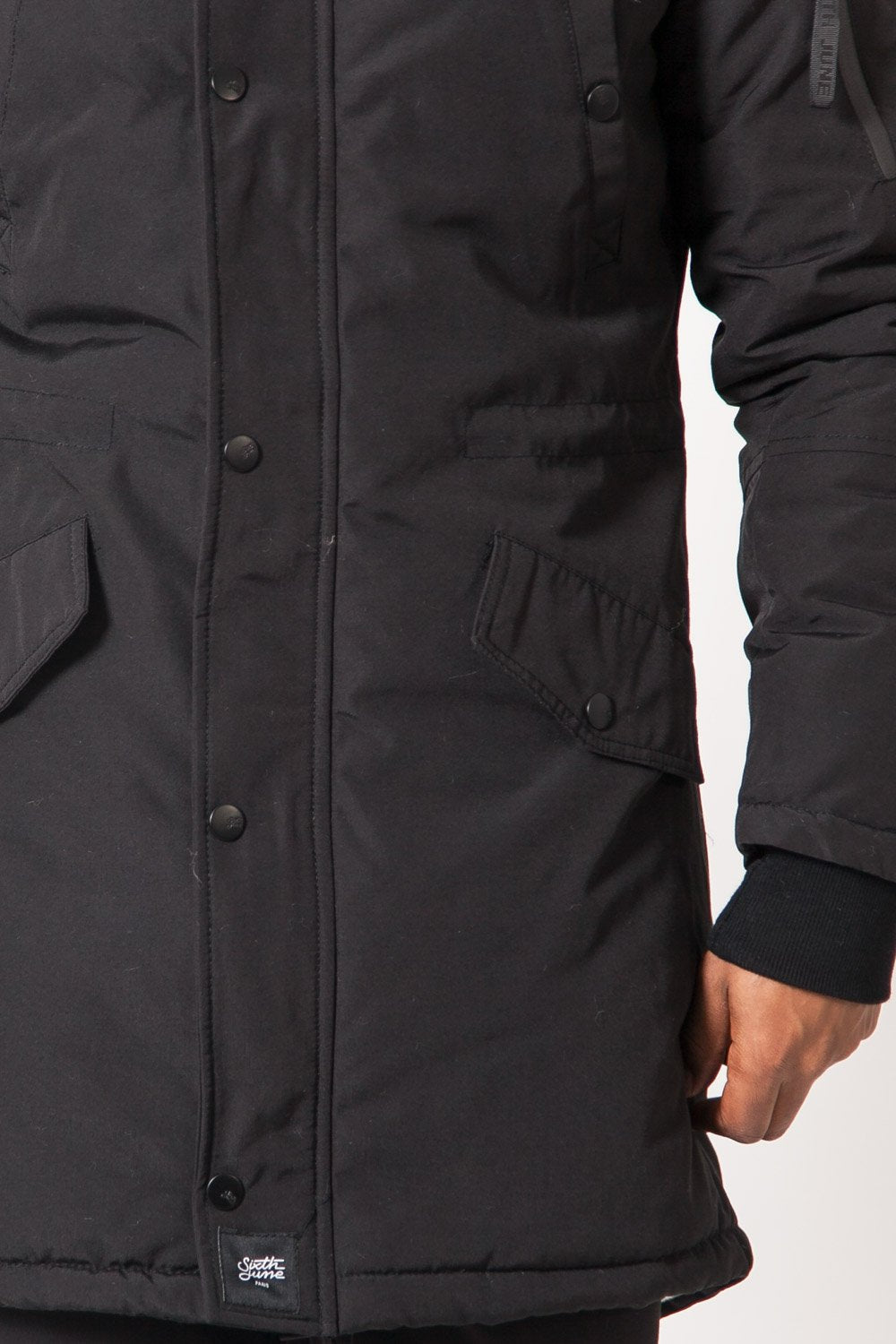 Sixth June - Parka nylon doublure fourrure noir beige