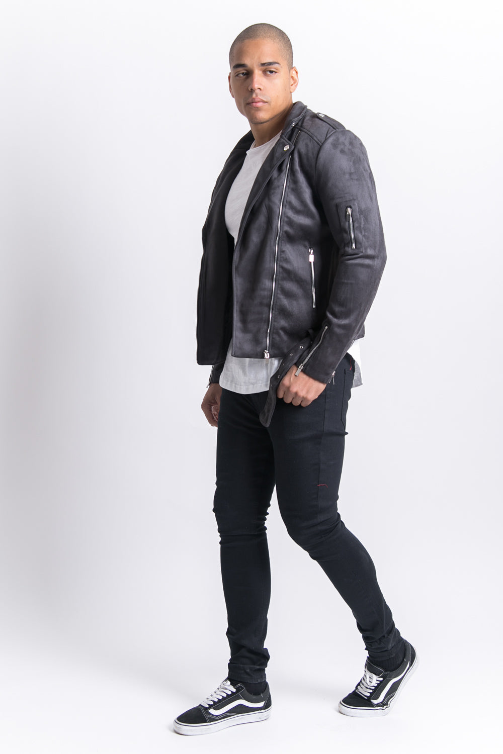 Sixth June - Veste suédé gris foncé 2011V