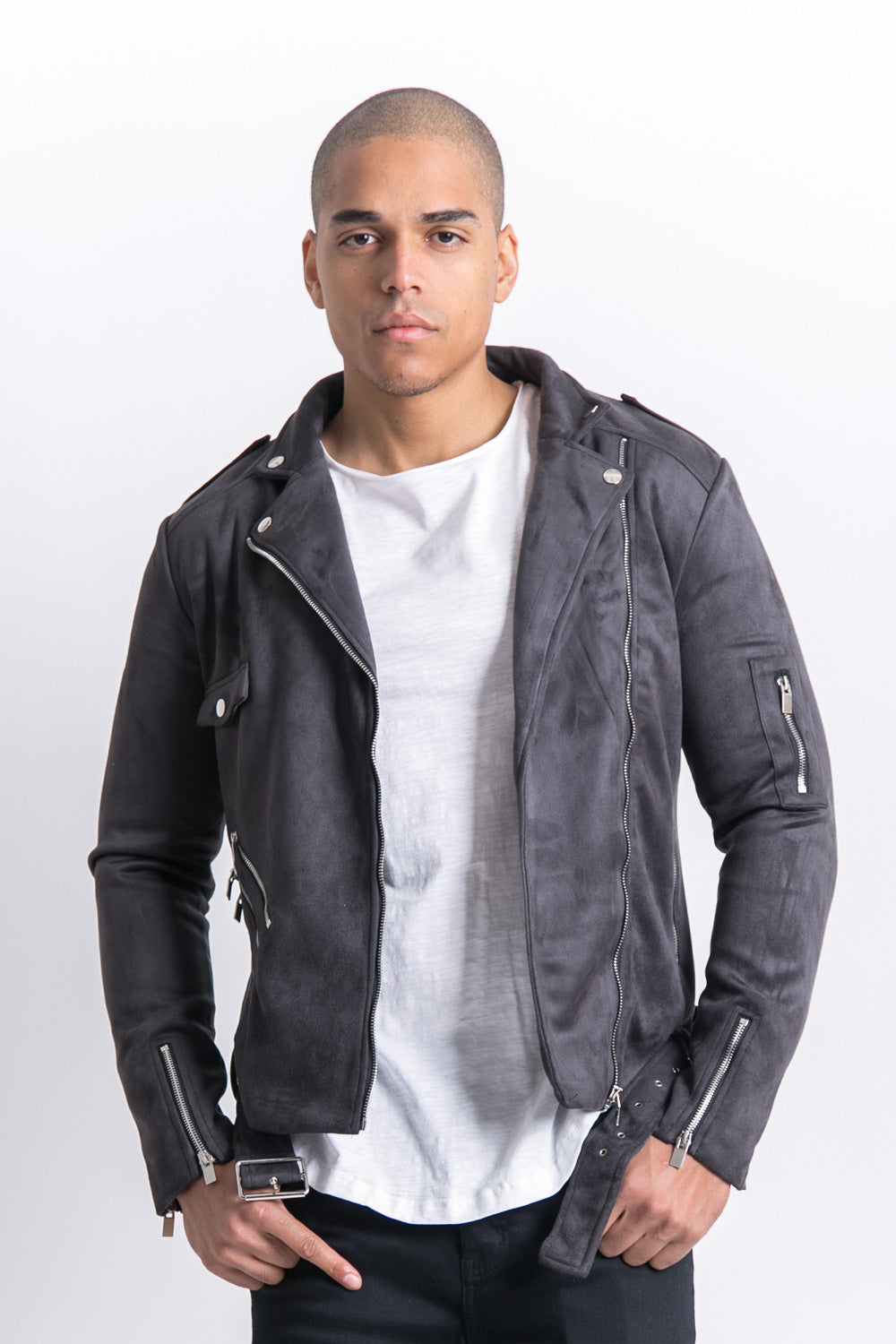 Sixth June - Veste suédé gris foncé 2011V