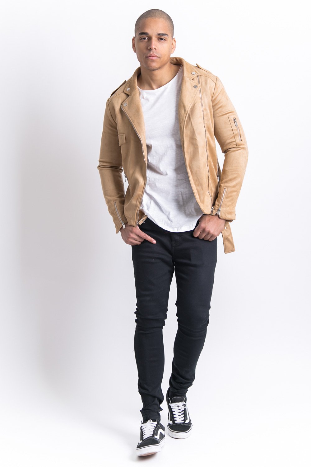 Suede jacket beige