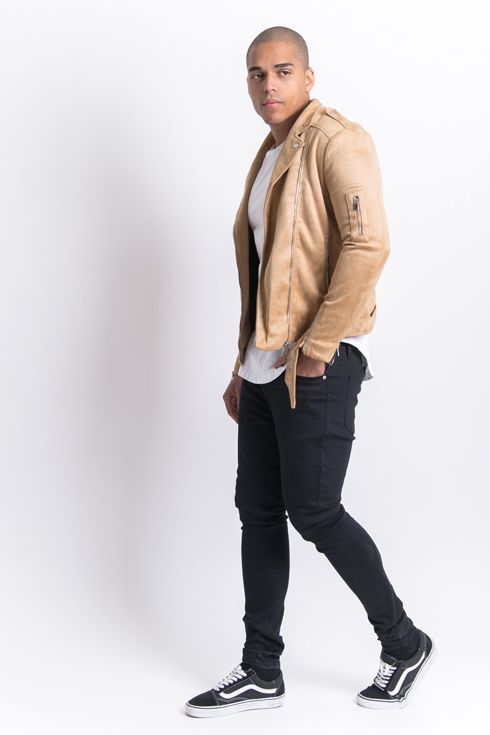 Suede jacket beige