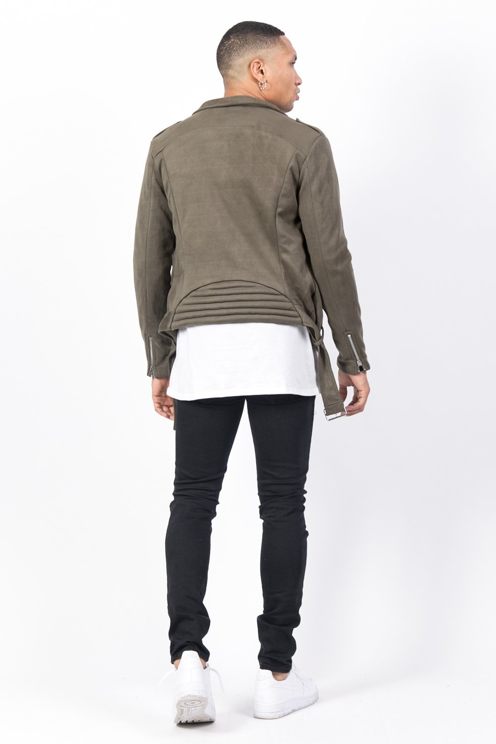 Zips Suedette jacket Khaki