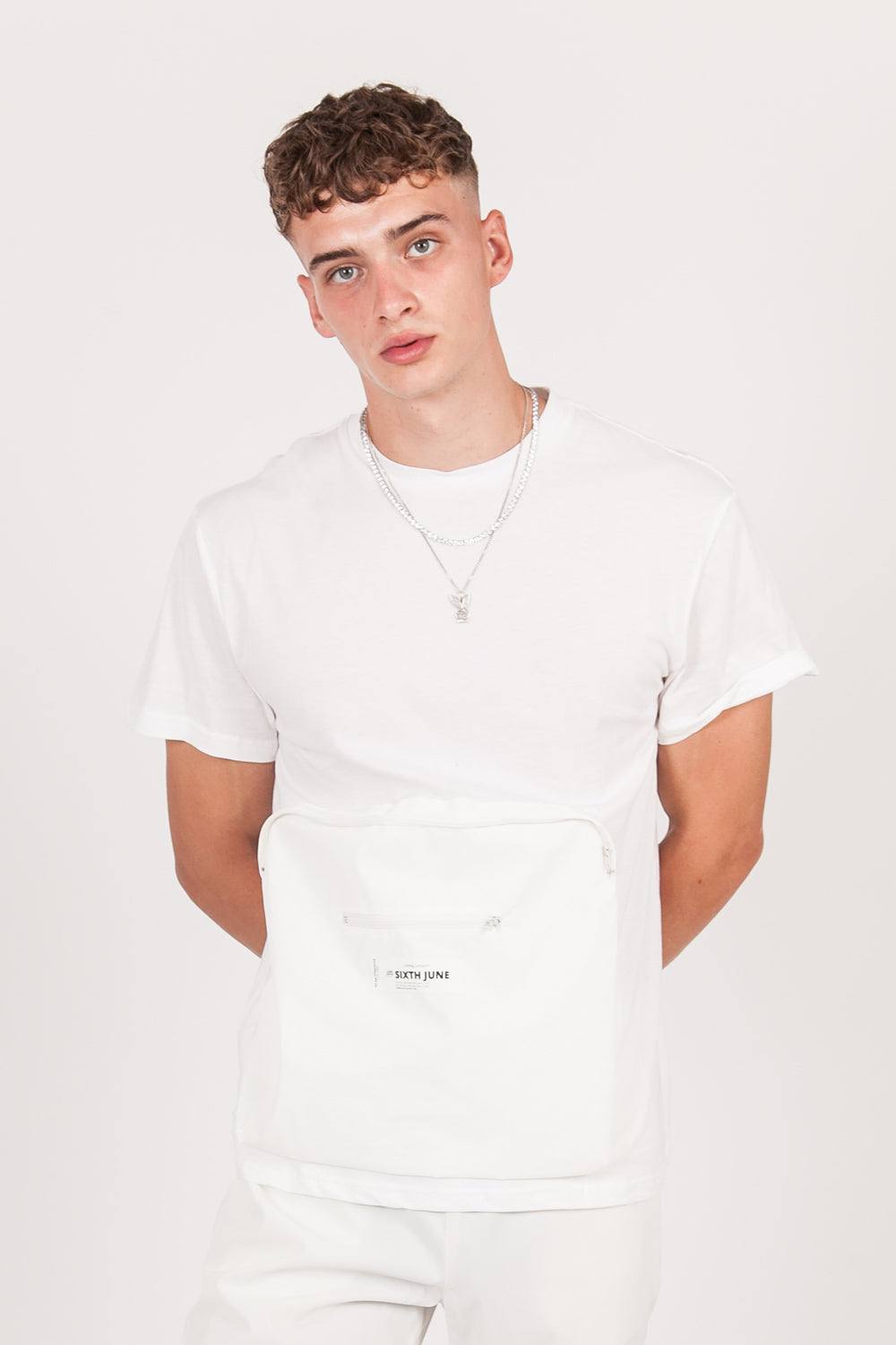 Sixth June - T-shirt réfléchissant grande poche blanc