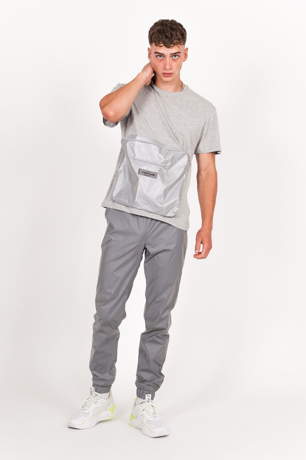 Sixth June - T-shirt réfléchissant grande poche gris