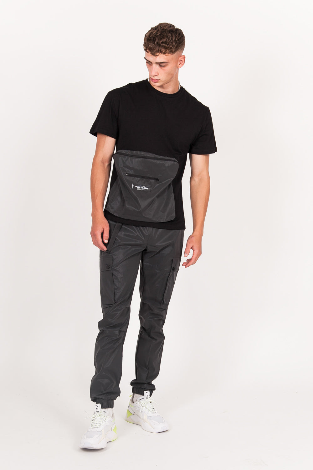 Sixth June - T-shirt réfléchissant grande poche noir