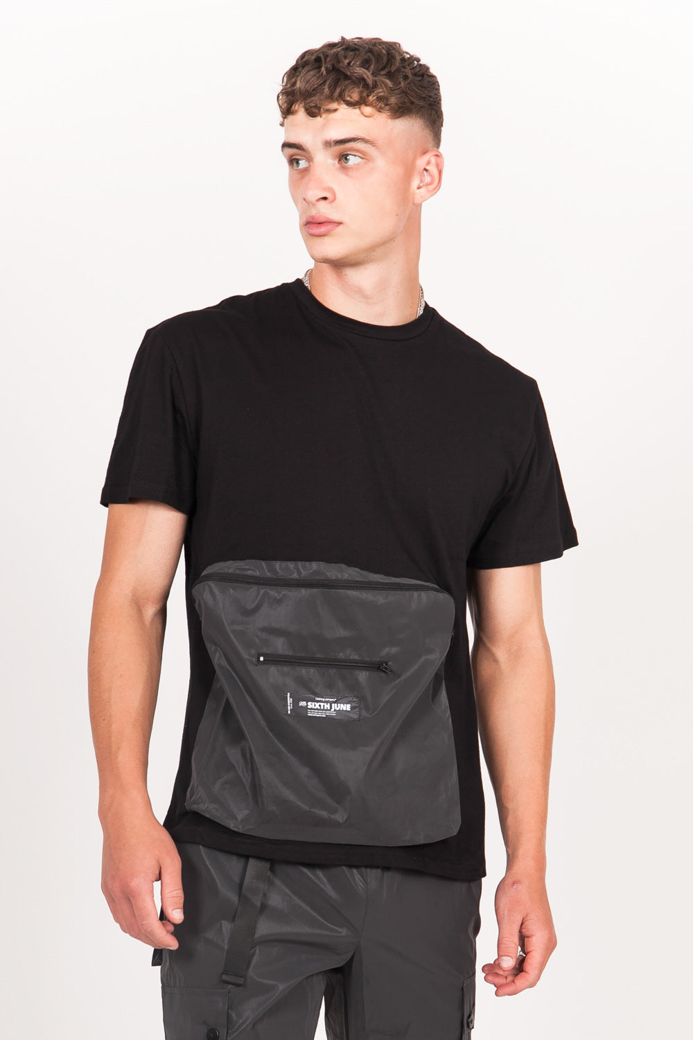 Sixth June - T-shirt réfléchissant grande poche noir