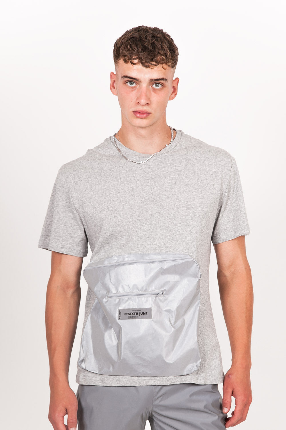 Sixth June - T-shirt réfléchissant grande poche gris