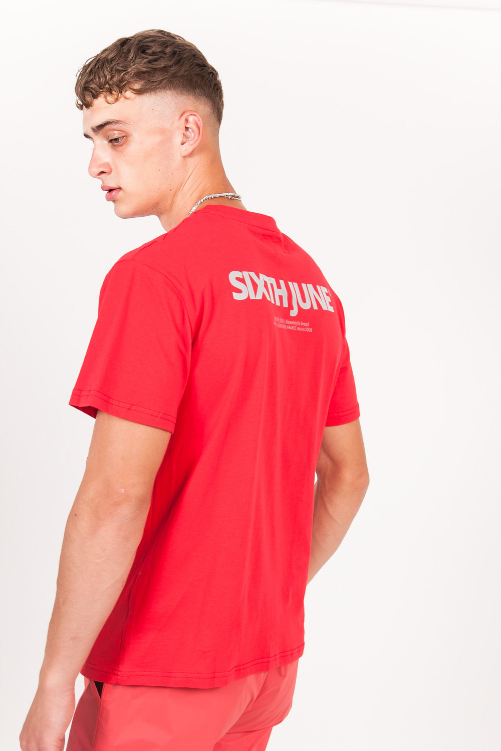 Sixth June - T-shirt réfléchissant grande poche rouge