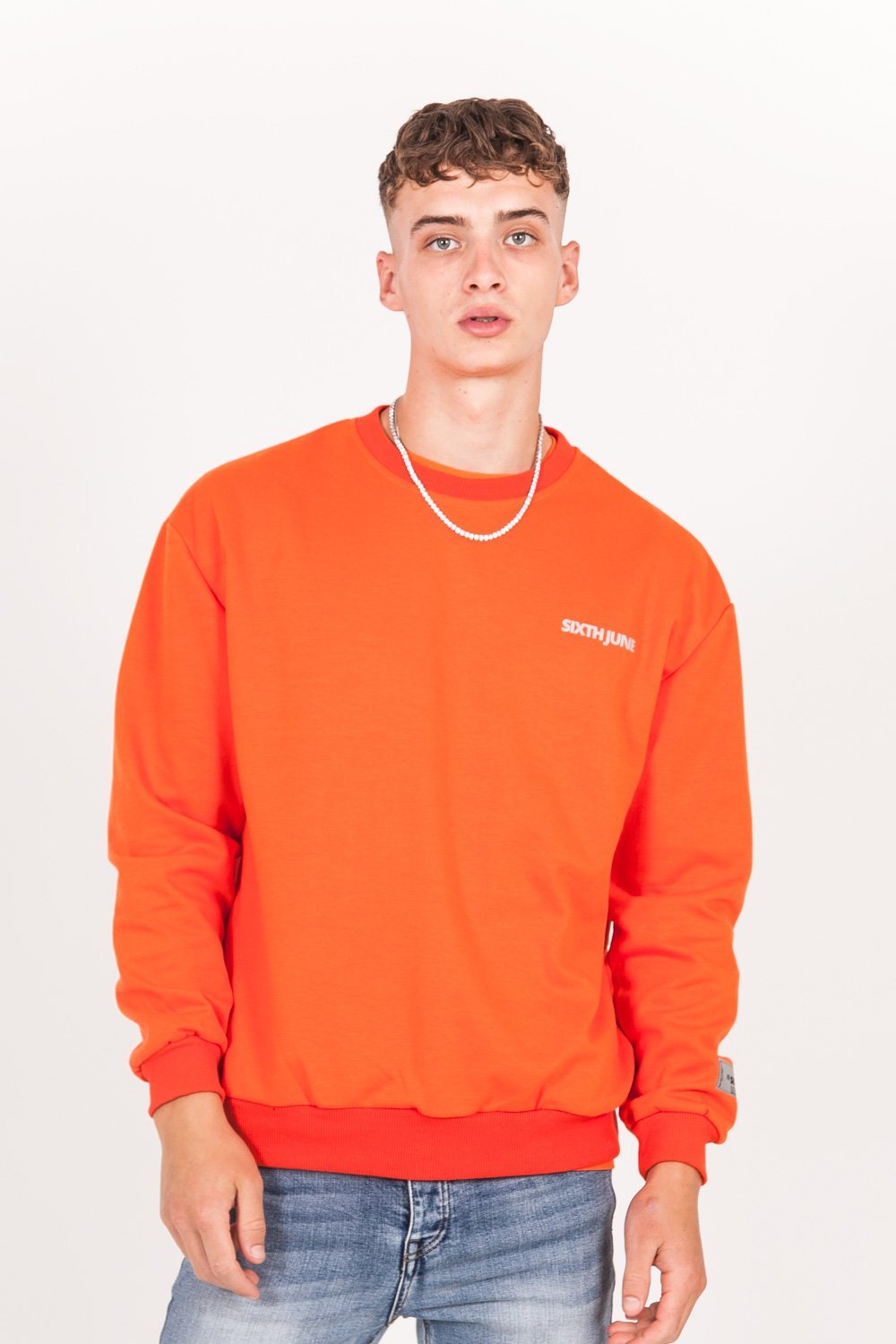 Sixth June - Sweat réfléchissant patch logo orange