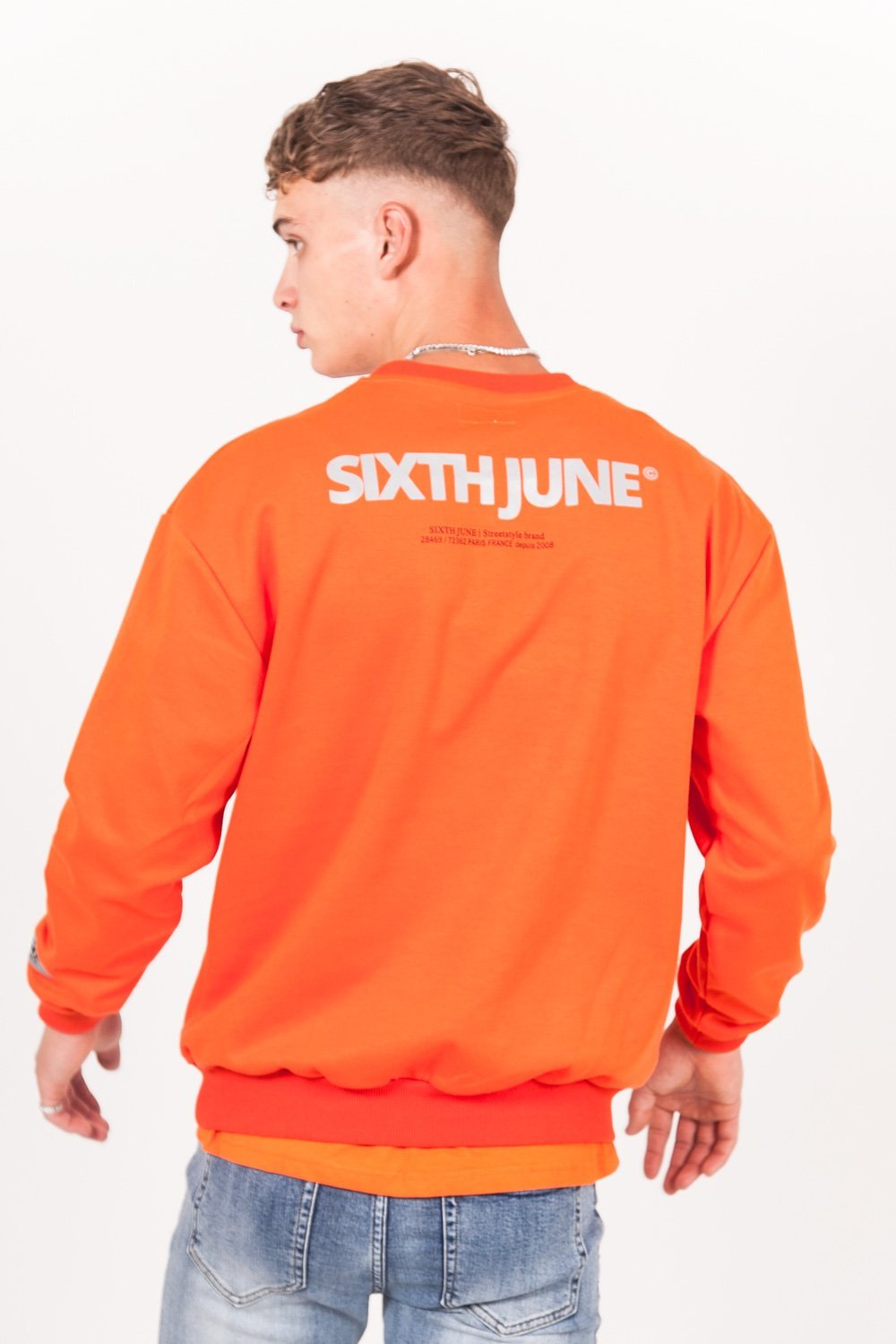 Sixth June - Sweat réfléchissant patch logo orange