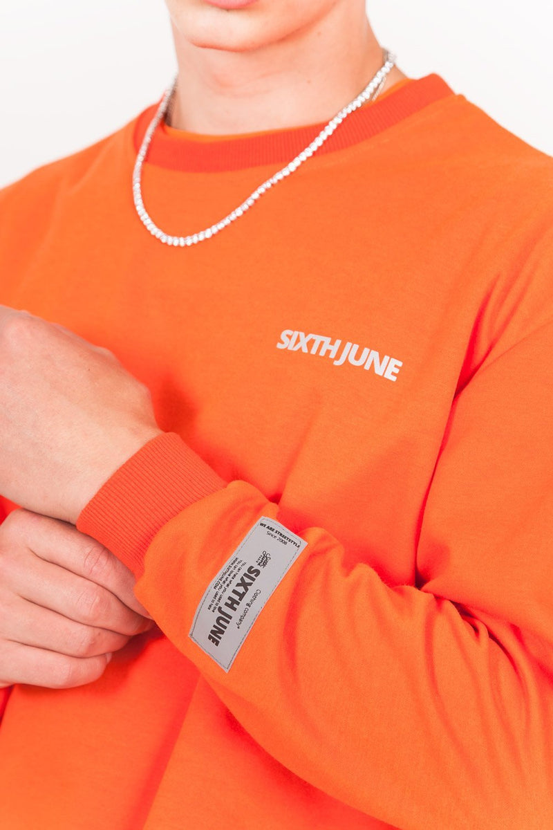 Sixth June - Sweat réfléchissant patch logo orange