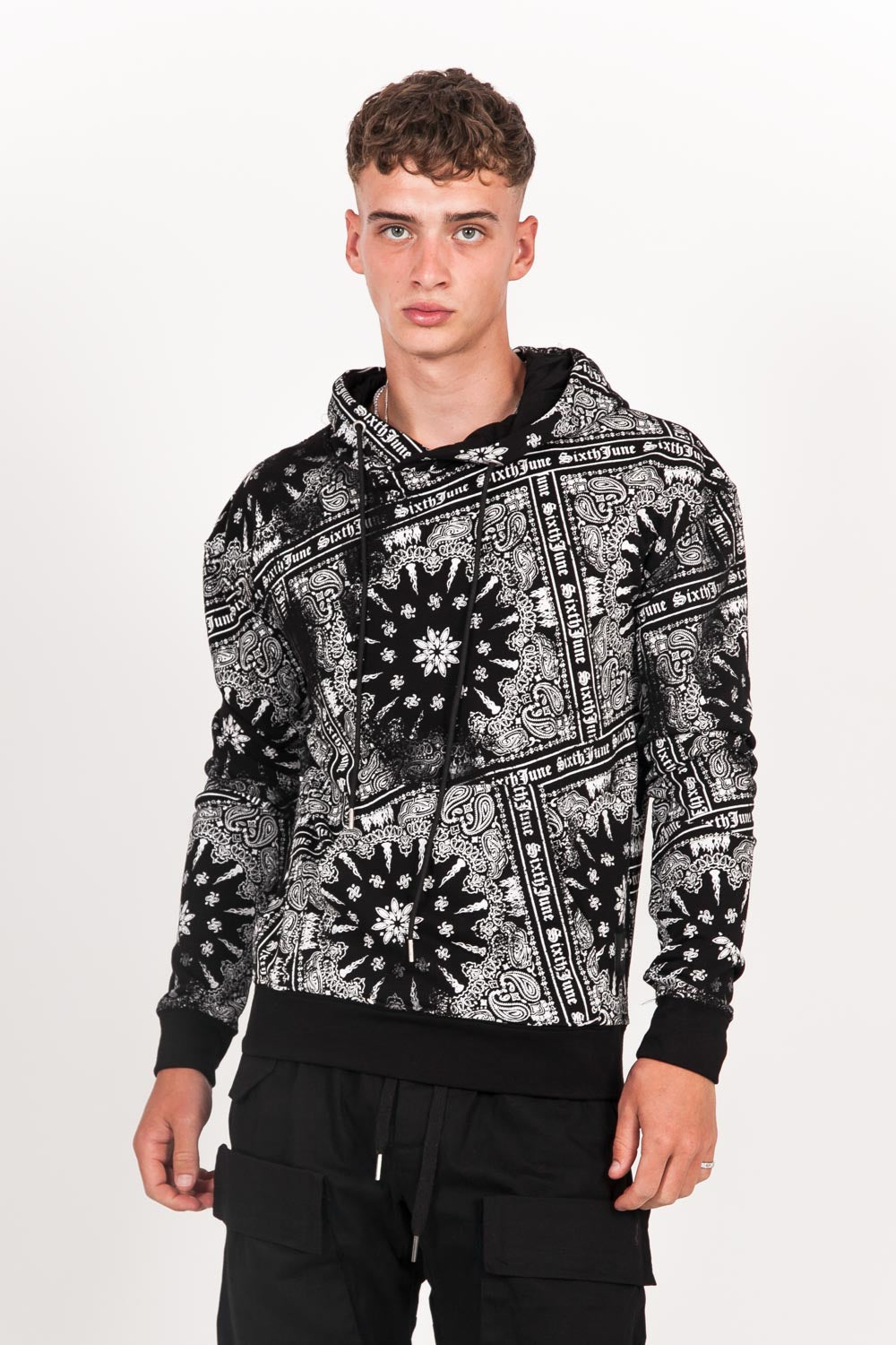 Sixth June - Sweat capuche all over bandana Sixth June noir