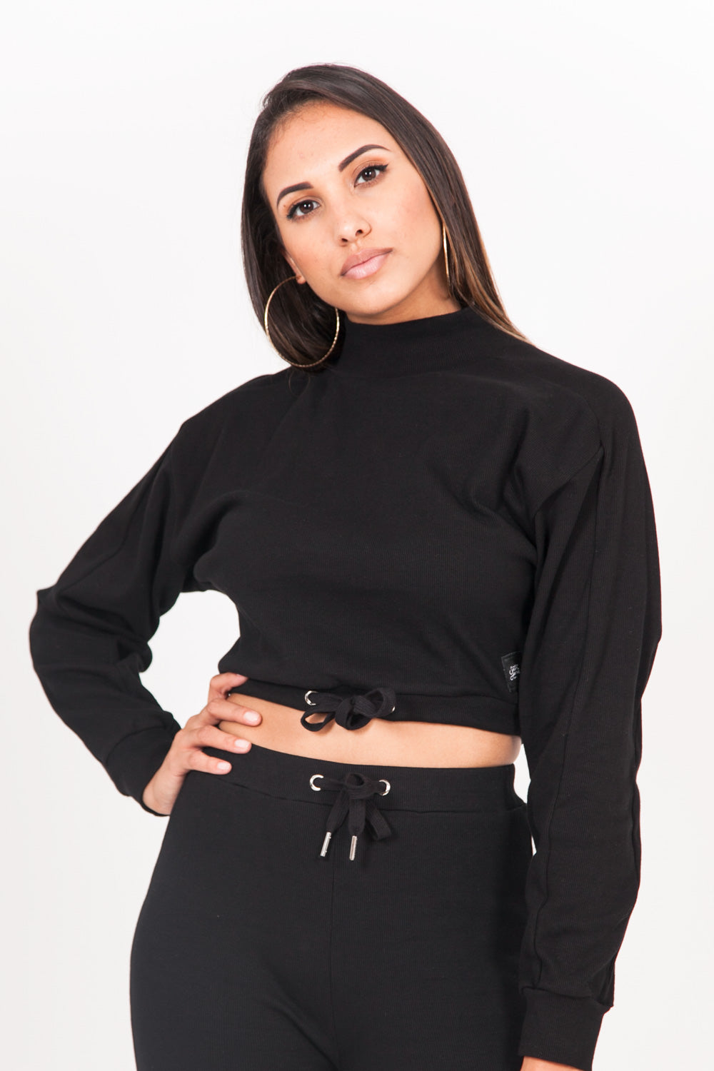 Sixth June - Pull cordon col montant noir