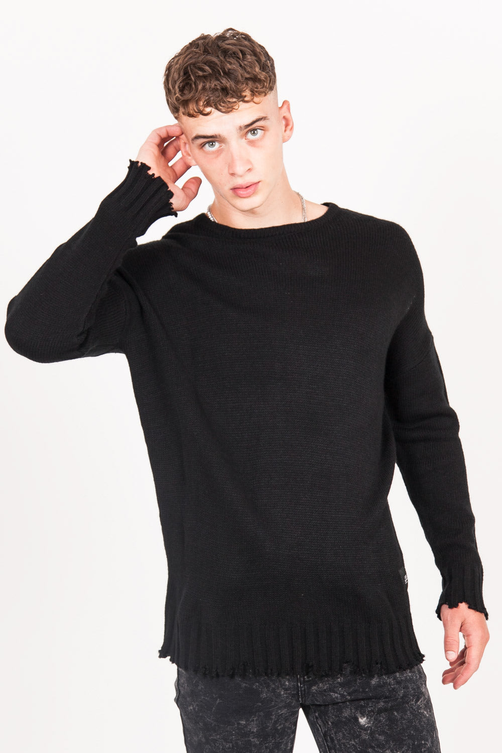 Sixth June - Pull déchiré large noir