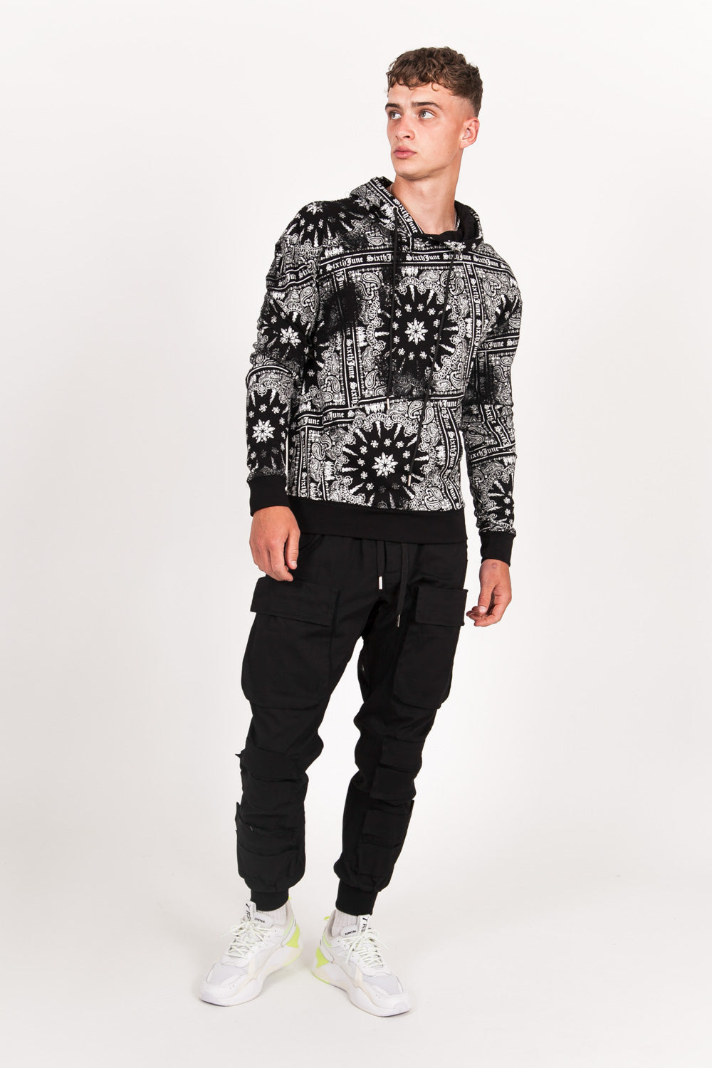 Sixth June - Sweat capuche all over bandana Sixth June noir