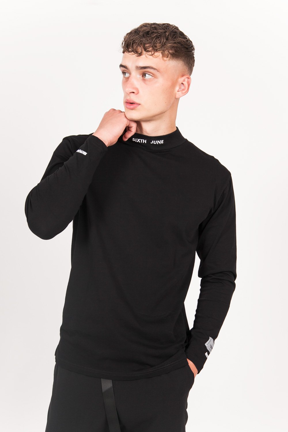 Sixth June - T-shirt col cheminée logo Noir