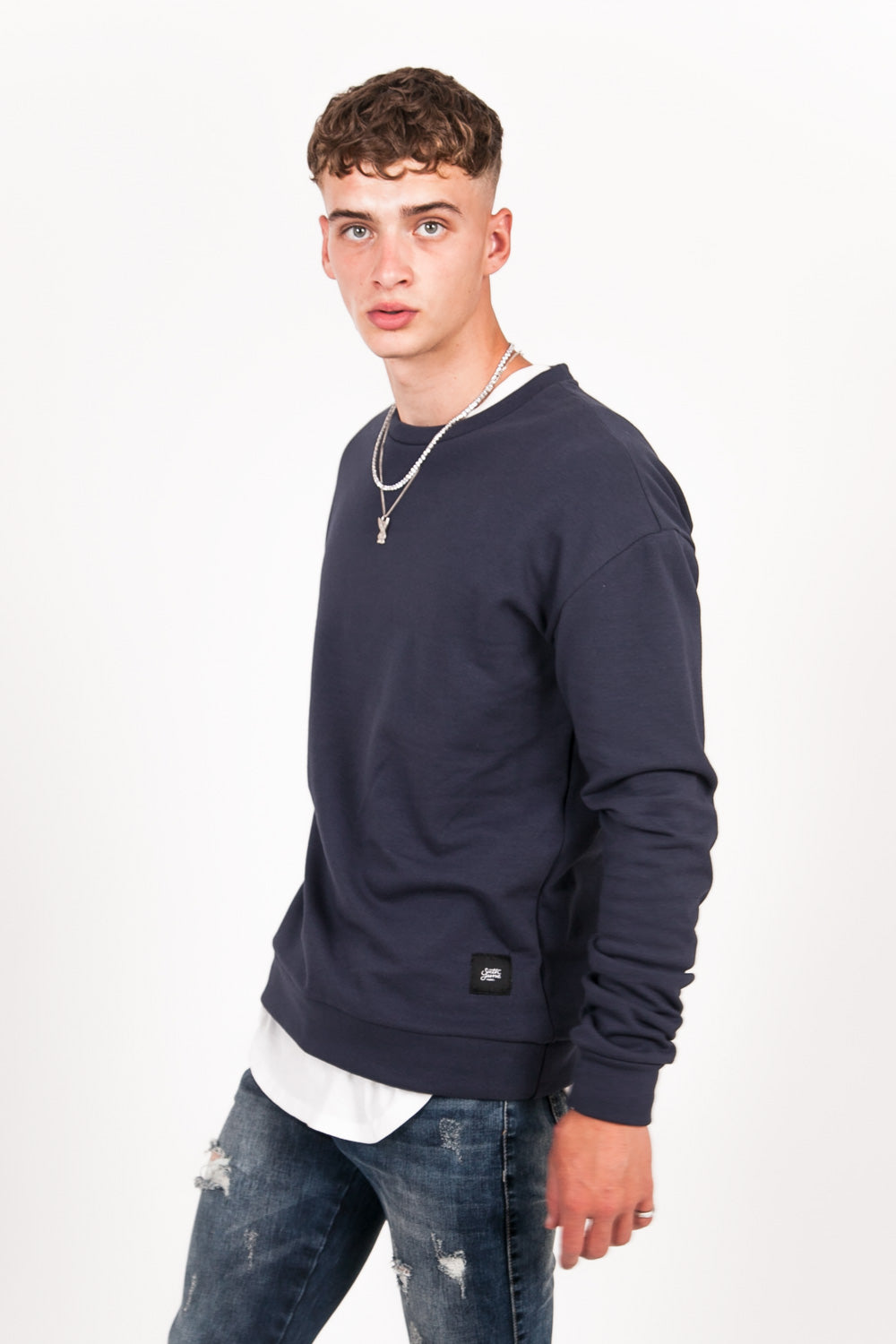 Sixth June - Sweat-shirt col rond classique Sixth June bleu foncé