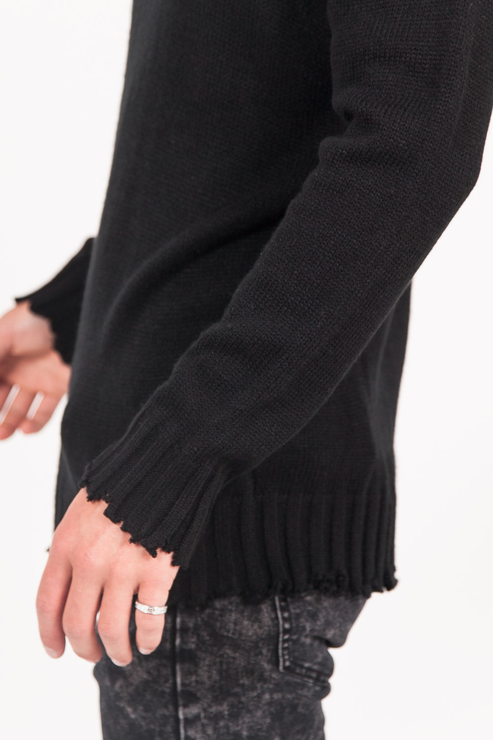 Sixth June - Pull déchiré large noir