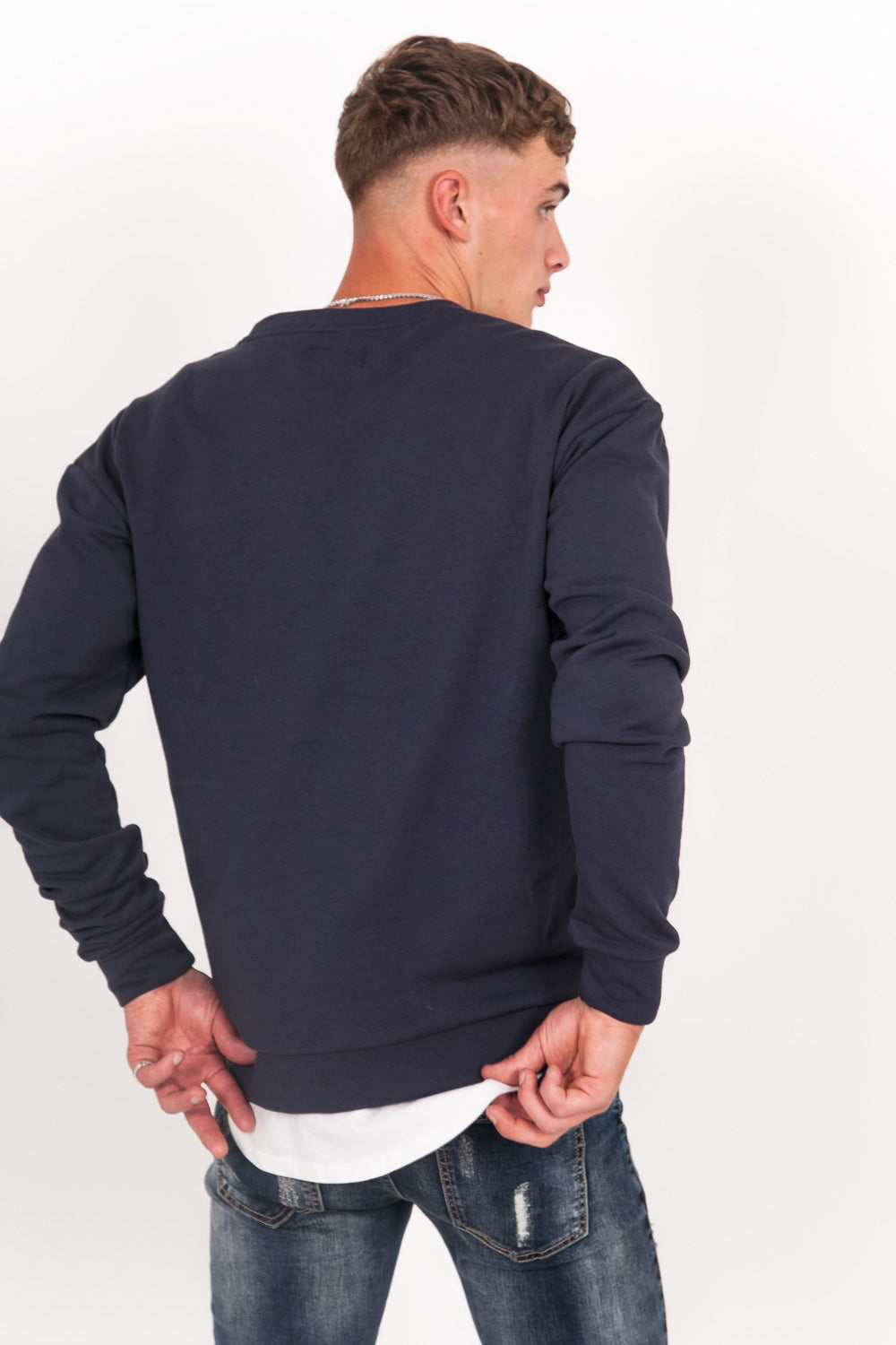 Sixth June - Sweat-shirt col rond classique Sixth June bleu foncé