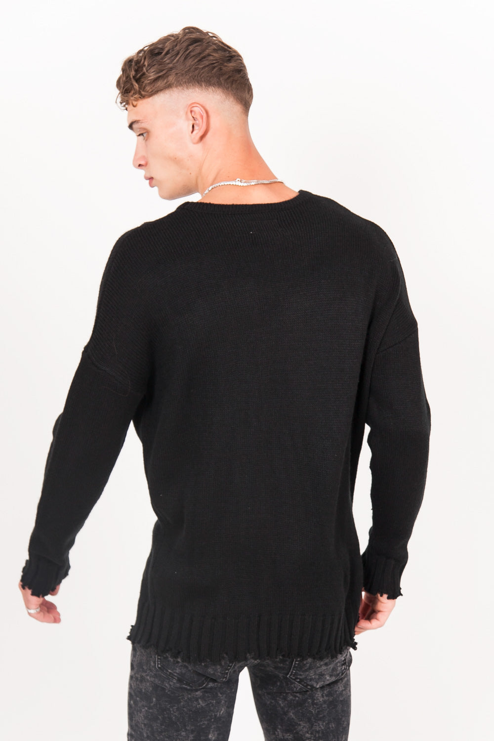 Sixth June - Pull déchiré large noir