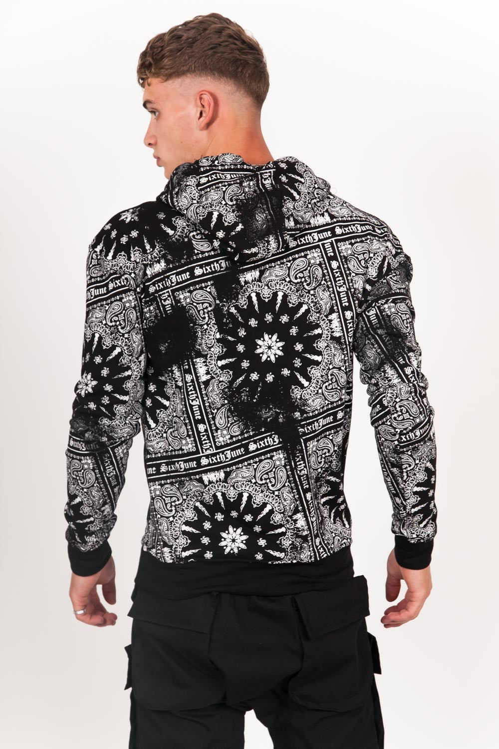 Sixth June - Sweat capuche all over bandana Sixth June noir