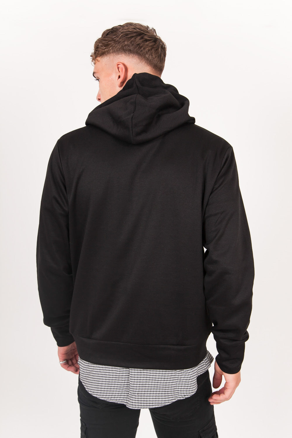 Sixth June - Sweat capuche pied-de-poule logo noir