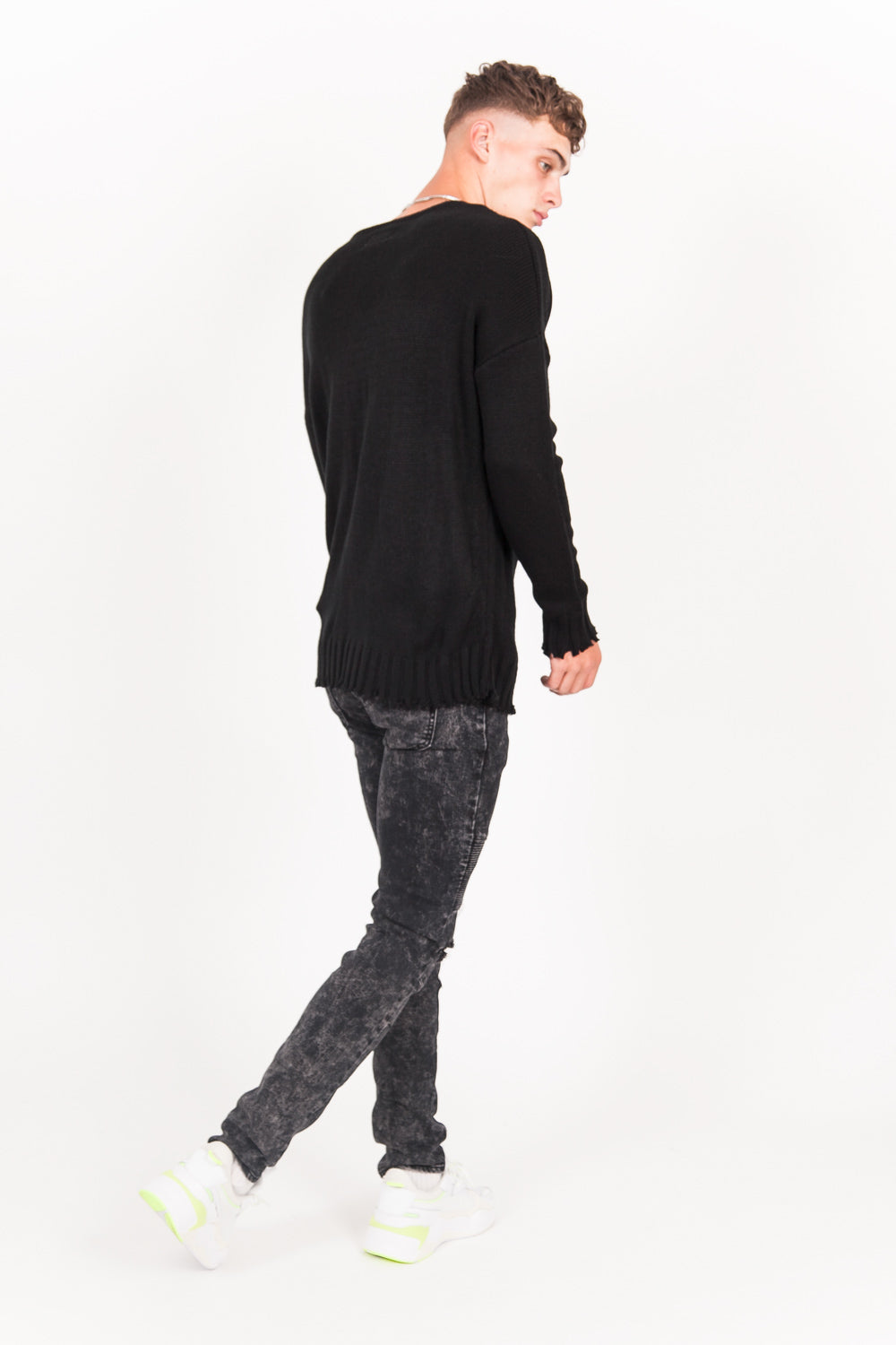 Sixth June - Pull déchiré large noir