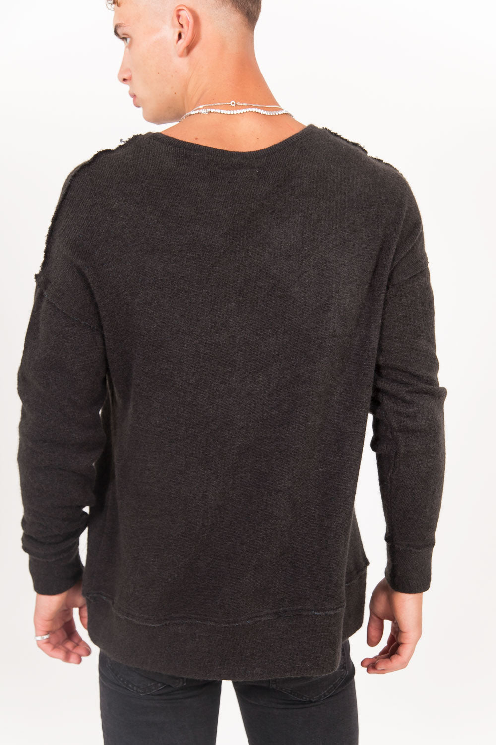 Sixth June - Sweat maille bouclée noir M2201KKN