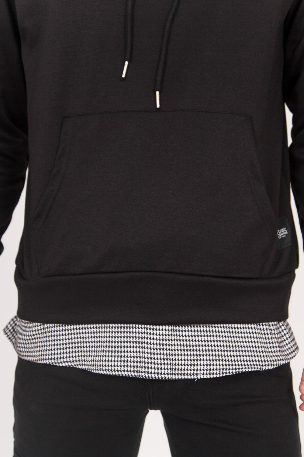 Sixth June - Sweat capuche pied-de-poule logo noir