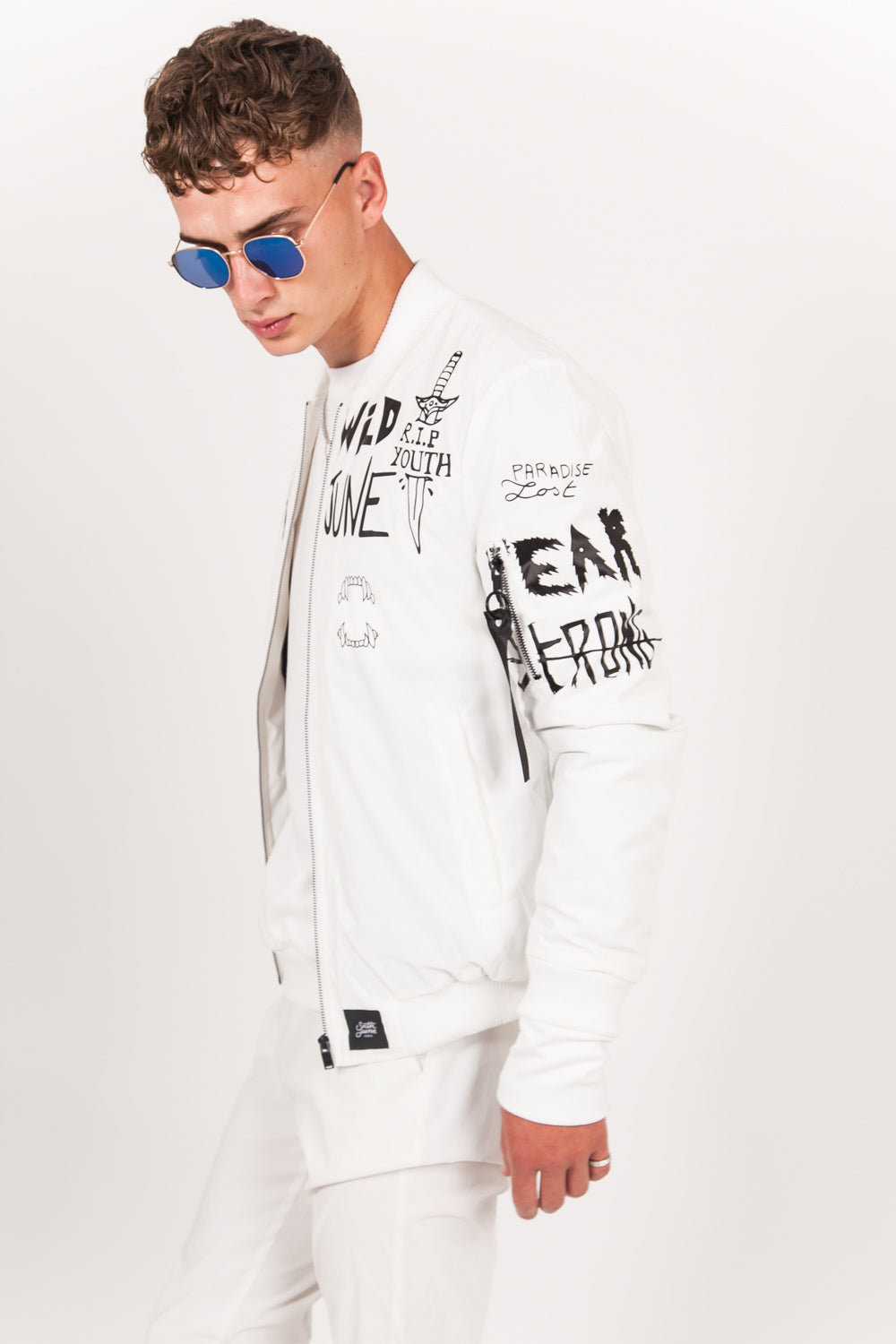 Sixth June - Bomber réfléchissant Crew blanc