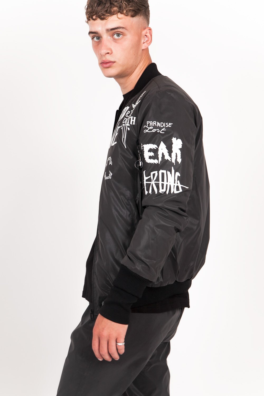 Logo Crew Reflective Bomber Black