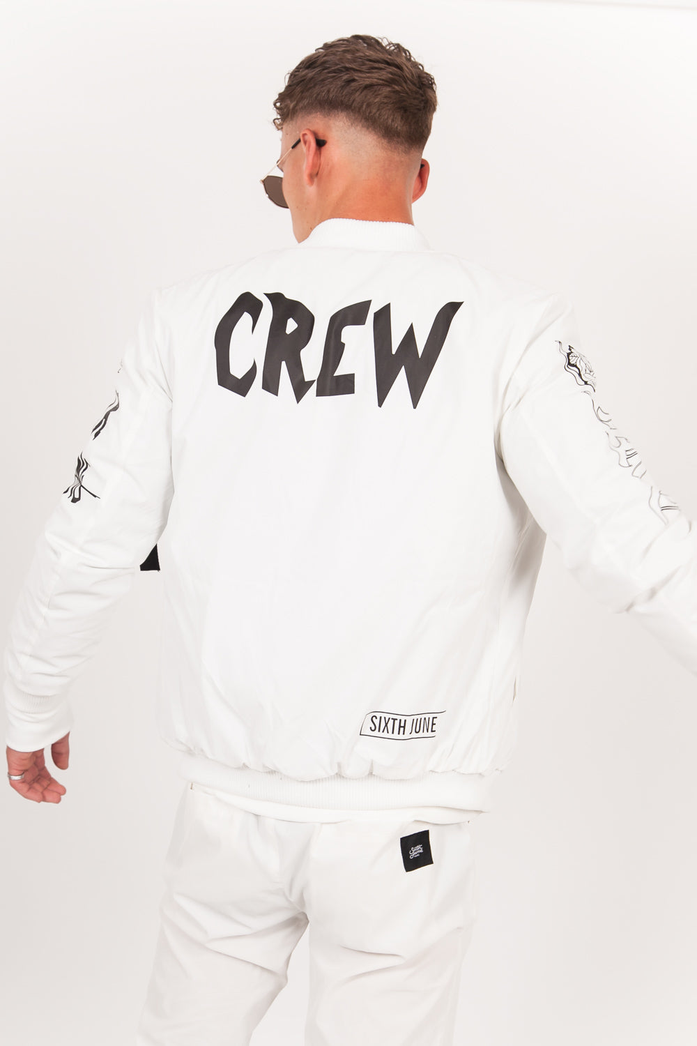Sixth June - Bomber réfléchissant Crew blanc