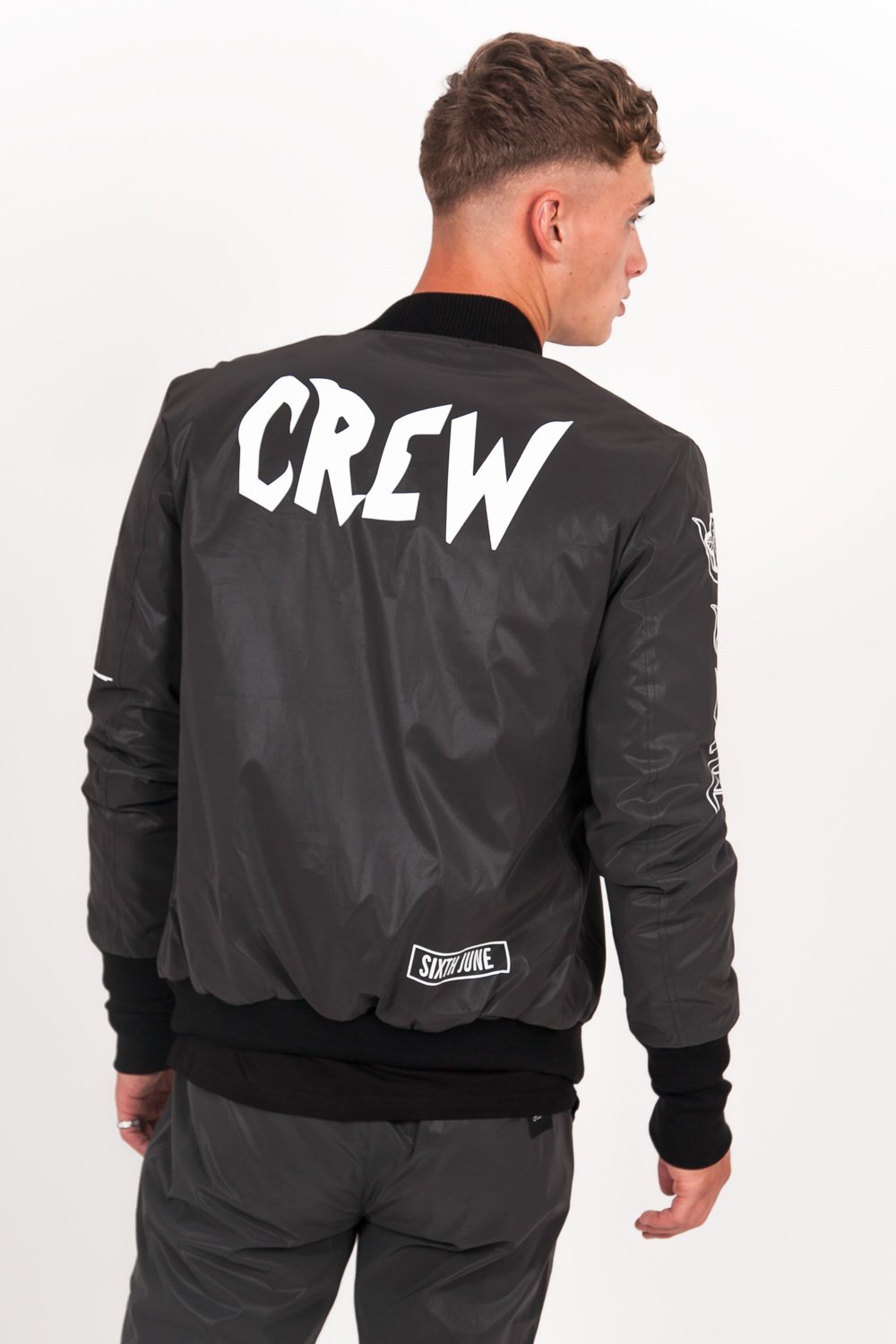 Logo Crew Reflective Bomber Black