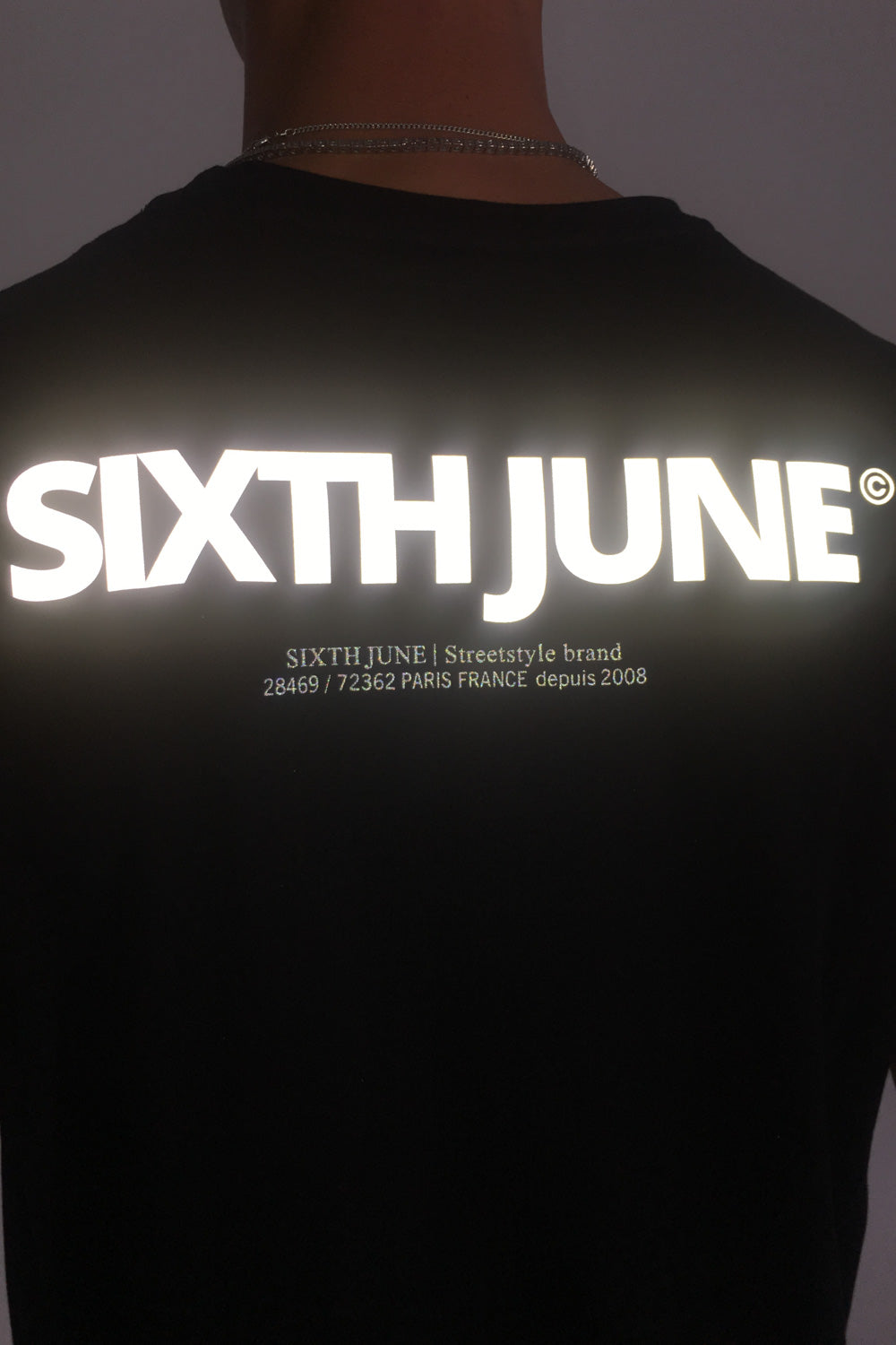 Sixth June - T-shirt logo réfléchissant arrière noir