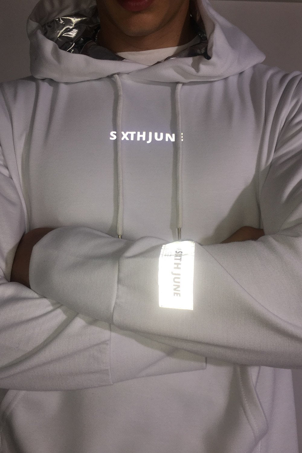 Sixth June - Sweat capuche aluminium blanc