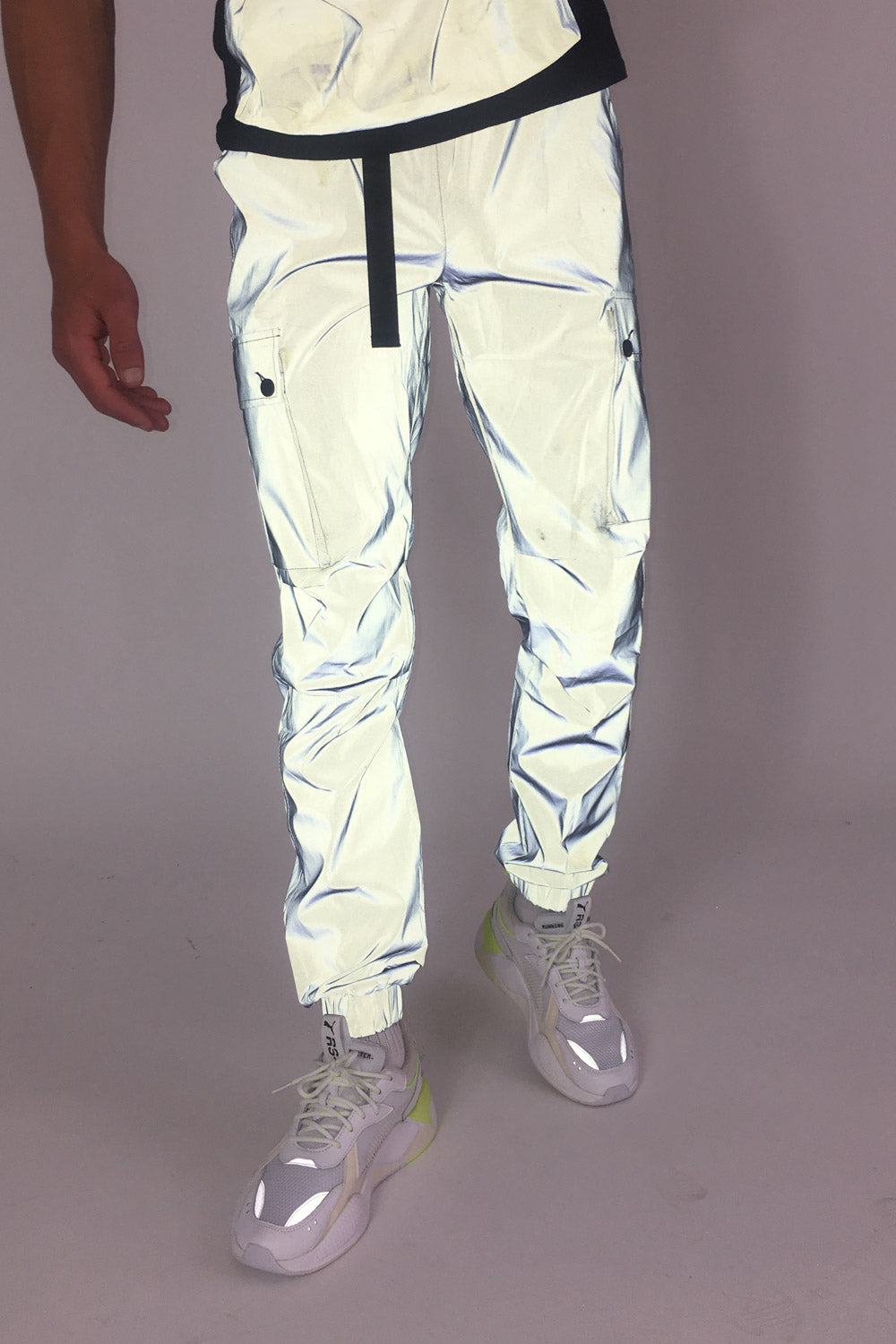 Sixth June - Pantalon cargo réfléchissant logo noir