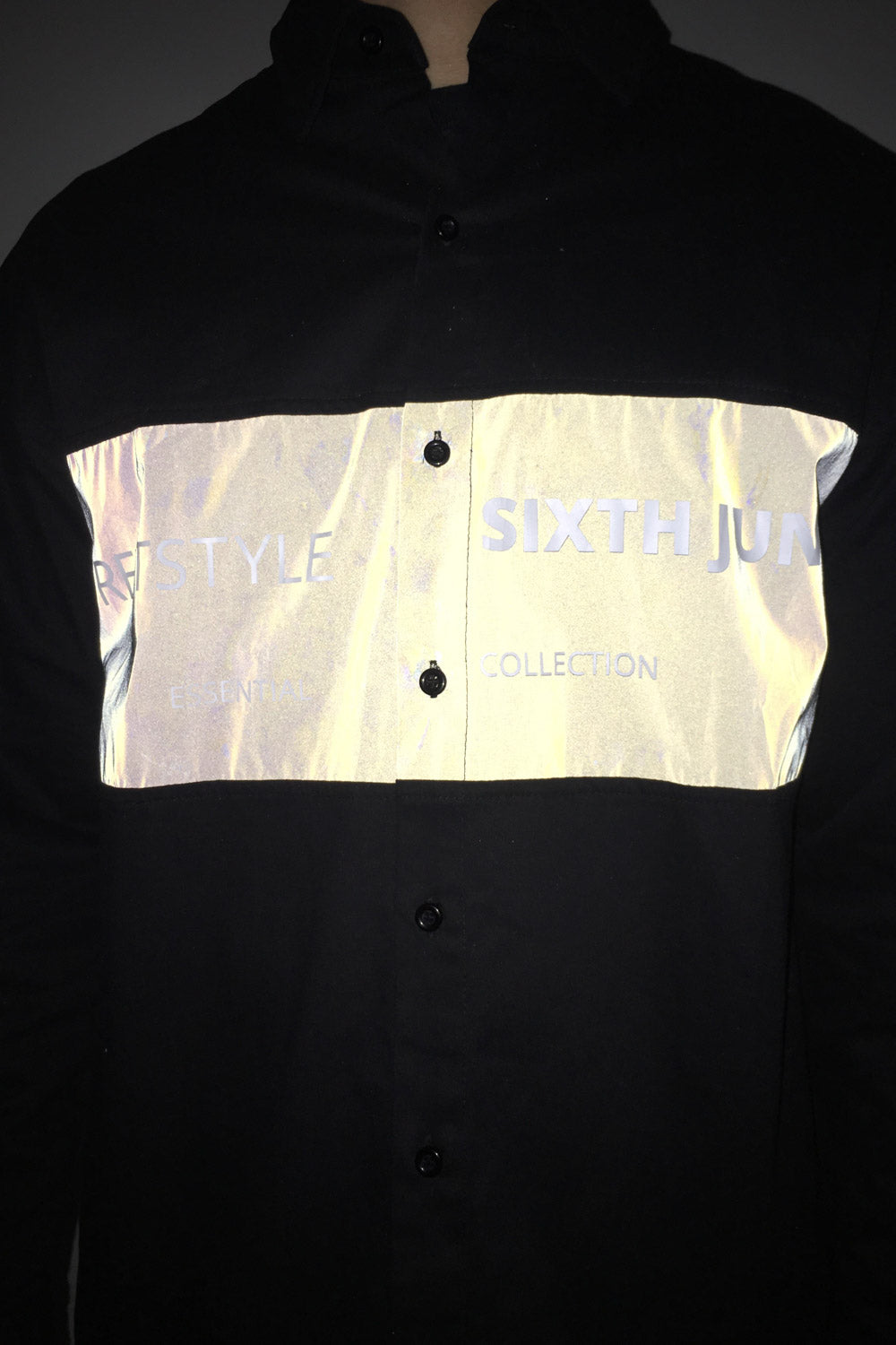 Sixth June - Chemise streetstyle bande réfléchissante noir