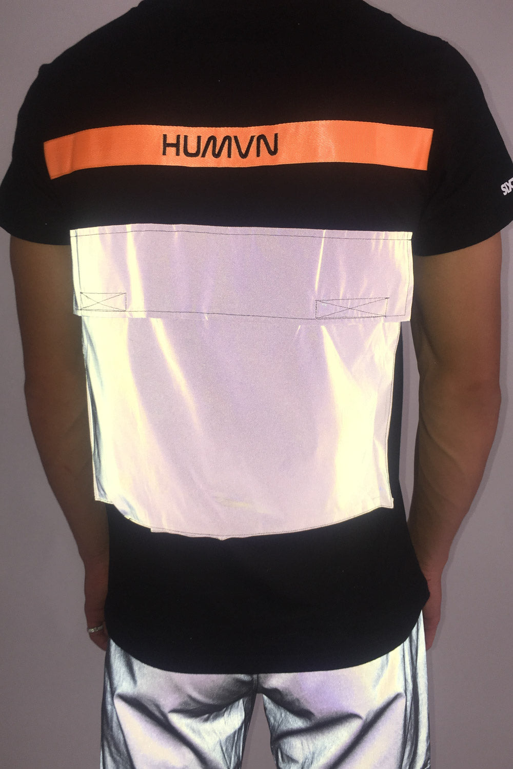 Sixth June - T-shirt poche dos réfléchissant noir